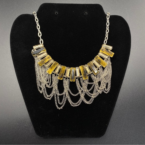 SIMPLY VERA Vera Wang Chain & Faux Tortoise Cabachons Statement Necklace - Picture 1 of 8